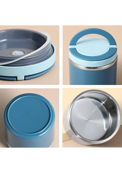 Pembe 1000ML 630ML 1000ML Paslanmaz Çelik Öğle Yemeği Kutusu Çorba Termos Şişe Gıda Kavanoz Saklama Kabı Yalıtımlı Bento Kutusu Çocuklar Için Saplı (Yurt Dışından)