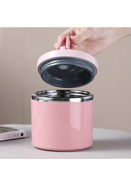 Pembe 1000ML 630ML 1000ML Paslanmaz Çelik Öğle Yemeği Kutusu Çorba Termos Şişe Gıda Kavanoz Saklama Kabı Yalıtımlı Bento Kutusu Çocuklar Için Saplı (Yurt Dışından)