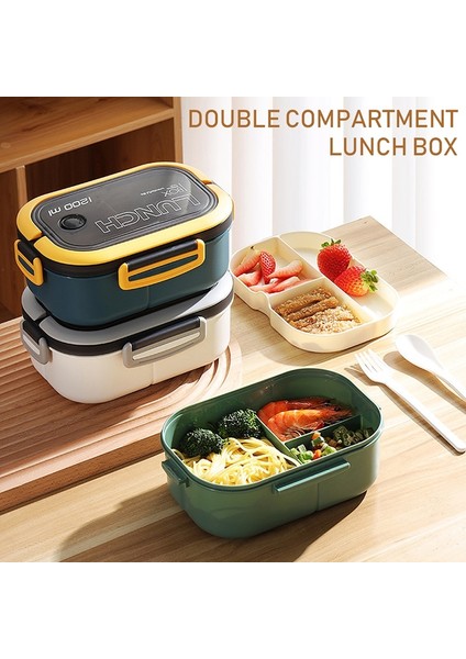 Mavi Taşınabilir Hermetik Öğle Yemeği Kutusu 2 Katmanlı Izgara Çocuk Öğrenci Bento Kutusu Çatal Kaşık Sızdırmaz Mikrodalgada Koku Önlemek Okul (Yurt Dışından) fiyatları