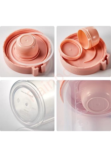 Pembe B (310ML-560ML) Kahvaltı Yulaf Ezmesi Tahıl Fındık Yoğurt Salata Bardağı Mühürlü Konteyner Seti Çatal Sos Bardağı Kapaklı Bento Tuppers Gıda Konik Kase Öğle Yemeği Kutusu (Yurt Dışından)