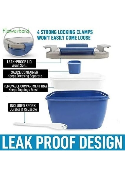 Nane Yeşili 1500 ml 52 Oz Bento Öğle Yemeği Kutusu Salata Kabı Öğle Yemeği Için Bpa Ücretsiz Sızdırmaz Salata Sosu Kabı Akıllı Kilit ile Yeniden Kullanılabilir Spork (Yurt Dışından) fırsatları