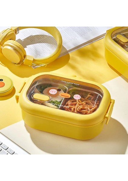 Ördek 1000 ml Sevimli Paslanmaz Çelik Bento Öğle Yemeği Kutusu Çocuklar Okul Kawaii Bento Kutusu Çocuklar Mühürlü Taşınabilir Gıda Kabı Ayrı Isıtılabilir Öğle Yemeği Kutusu (Yurt Dışından)