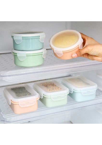 Yeşil Dikdörtgen 10 cm x 5 Cm/14 cm x 8 cm x 5 cm Taşınabilir Bento Kutusu Öğle Yemeği Kutuları Çocuklar Için Piknik Pp Sızdırmaz Gıda Saklama Kapları Kapaklı (Yurt Dışından)
