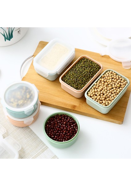 Yeşil Dikdörtgen 10 cm x 5 Cm/14 cm x 8 cm x 5 cm Taşınabilir Bento Kutusu Öğle Yemeği Kutuları Çocuklar Için Piknik Pp Sızdırmaz Gıda Saklama Kapları Kapaklı (Yurt Dışından)