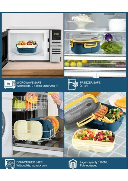 Donanma Çanta 2 Yeni Taşınabilir Öğle Yemeği Kutusu 2 Katmanlı Izgara Çocuk Öğrenci Bento Kutusu Çatal Kaşık Sızdırmaz Mikrodalgada Koku Önlemek Okul Ofis (Yurt Dışından) indirimleri