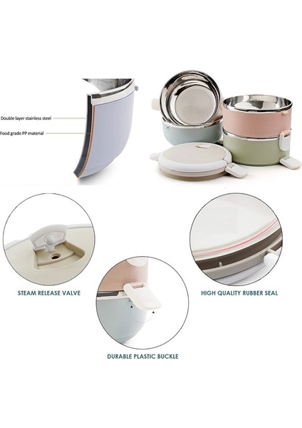 Yeşil 2 Kat Taşınabilir Paslanmaz Çelik Termal Öğle Yemeği Kutusu Çocuklar Için Okul Çalışmaları Mikrodalga Kutusu Termal Hermetik Salata Meyve Gıda Konteyner Kutuları (Yurt Dışından) indirimleri