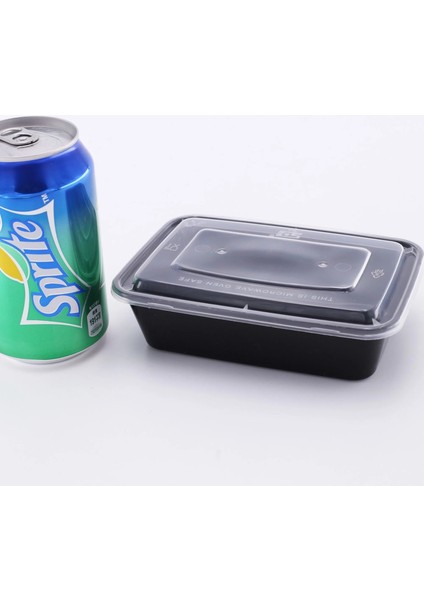 1000 ml 10 Adet 10 Adet Plastik Tek Kullanımlık Gıda Kapları Siyah Salatalar Için Kapaklı Kaplar Sandviçler Mutfak Buzdolabı Saklama Kutuları (Yurt Dışından)