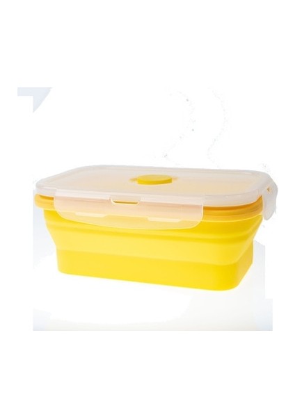 500 ml Fda 350/500/800 ml Mikrodalga Bento Kutusu Silikon Katlanır Yemek Kabı Taşınabilir Plastik Salata Meyve Gıda Konteyner Kutusu Depolama (Yurt Dışından)
