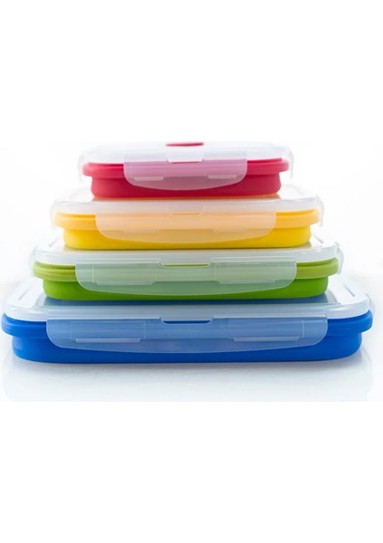 500 ml Fda 350/500/800 ml Mikrodalga Bento Kutusu Silikon Katlanır Yemek Kabı Taşınabilir Plastik Salata Meyve Gıda Konteyner Kutusu Depolama (Yurt Dışından)