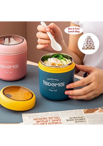 550 ml Pembe A 510/710 ml Paslanmaz Çelik Yemek Kabı Kaşıkla Çocuk Bento Çorba Bardağı Gıda Termal Kavanoz Taşınabilir Yalıtımlı Kahvaltı Sofra (Yurt Dışından)
