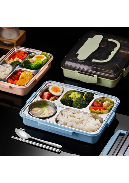 Mavi 3gird Öğle Yemeği Kutusu 304 Paslanmaz Çelik Levha Öğrenci Kantini Mikrodalga Isıtma Bento Taşınabilir Fast Food Yalıtım Bölmeleri Yemek Kabı (Yurt Dışından) fiyatları