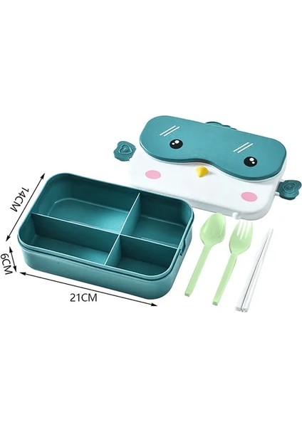 Mavi Okul Çocukları Bento Yemek Kabı Dikdörtgen Sızdırmaz Plastik Anime Taşınabilir Mikrodalga Gıda Kabı Okul Çocuk Öğle Yemeği Kutusu (Yurt Dışından)