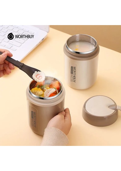 Yeşil 480 ml Worthbuy Termal Öğle Yemeği Kutusu Mikrodalga Güvenli 18/8 Paslanmaz Çelik Gıda Kabı Çocuk Yetişkin Sızdırmaz Öğle Yemeği Kabı Gıda Kavanoz (Yurt Dışından)