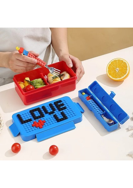 GM1066 1 Yaratıcı Yapı Taşları Öğle Yemeği Kutusu 1 Katmanlı Izgara Çocuk Öğrenci Bento Kutusu Çatal Kaşık Sızdırmaz Mikrodalga Okul (Yurt Dışından) fiyatları