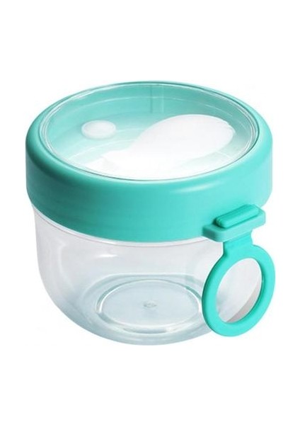 Mavi 600 ml Yulaf Ezmesi Fincan Hava Geçirmez Kapak Kaşıkla Kalınlaşmış Gıda Depolama Taşınabilir Gecelik Yoğurt Süt Salatası Kahvaltı Kavanoz (Yurt Dışından)