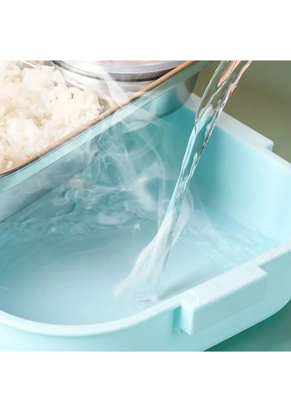 Üç Izgara Yeşil 304 Paslanmaz Çelik Öğle Yemeği Kutusu Yetişkinler Çocuklar Için Aperatif Depolama Taşınabilir Hermetik Kahvaltı Yalıtım Yemek Kabı Mikrodalgaya Uygun (Yurt Dışından) fırsatları