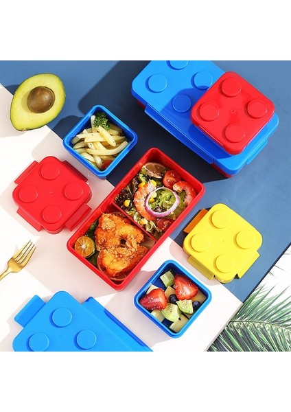 Bento Kutusu Mavi Çanta Çocuklar Için Hediyeler Istiflenebilir Oxford Blok Tuğla Tasarımı Taşınabilir Mühürlü Öğle Yemeği Kutusu Renkli Bloklar Ekleme Çocuk Öğrenci Bento Kutusu (Yurt Dışından) modelleri