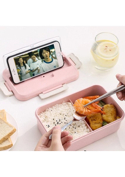 Yeşil Mikrodalga Yemek Kabı Kaşık Çubuklarını Buğday Samanı Yemek Takımı Gıda Saklama Kabı Çocuk Çocuk Okul Ofis Bento Kutusu (Yurt Dışından) fırsatları