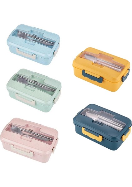 Yeşil Mikrodalga Yemek Kabı Kaşık Çubuklarını Buğday Samanı Yemek Takımı Gıda Saklama Kabı Çocuk Çocuk Okul Ofis Bento Kutusu (Yurt Dışından) indirimleri