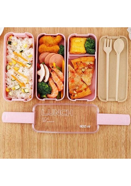 Pembe Mutfak 900 ml Mikrodalga Yemek Kabı Buğday Samanı Yemek Takımı Gıda Saklama Kabı Çocuk Çocuk Okul Ofis Taşınabilir Bento Kutusu (Yurt Dışından) indirimleri