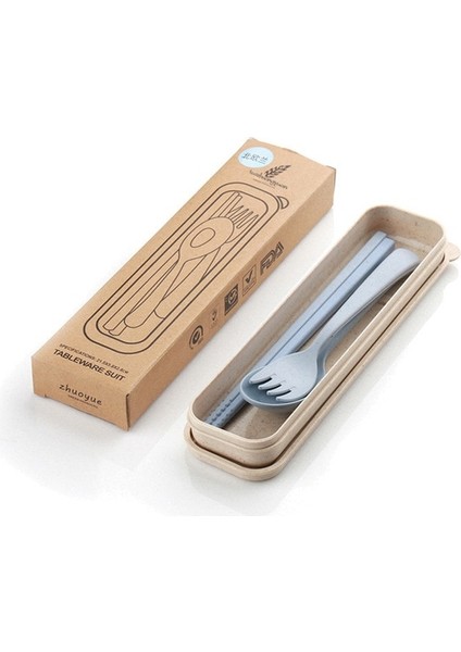 Mavi Kawaii Taşınabilir Öğle Yemeği Kutusu Kız Okul Çocuklar Plastik Piknik Bento Kutusu Mikrodalga Yiyecek Kutusu Bölmeli Saklama Kabı (Yurt Dışından)