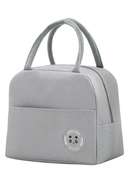 Gri Hafif Öğle Yemeği Kutusu Yalıtım Çantası Kalınlaşmış Sevimli Öğle Yemeği Çantası Yalıtımlı Öğle Yemeği Kutusu Bento Kese Termal Gıda Piknik Çantaları Kese (Yurt Dışından)