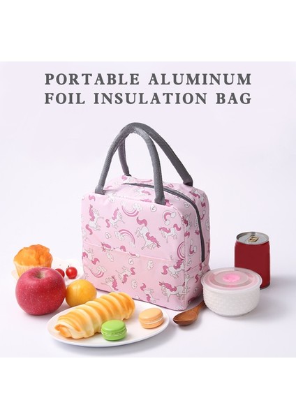 Gri Hafif Öğle Yemeği Kutusu Yalıtım Çantası Kalınlaşmış Sevimli Öğle Yemeği Çantası Yalıtımlı Öğle Yemeği Kutusu Bento Kese Termal Gıda Piknik Çantaları Kese (Yurt Dışından) fiyatları