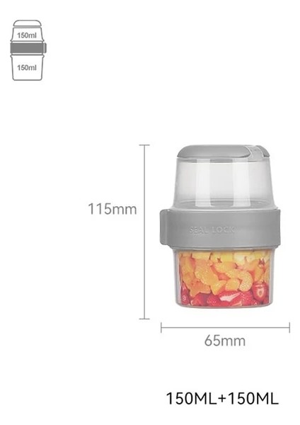 GY300 Taşınabilir Iki Katmanlı Bardak Konteyner Bardak Kapağı Tuppers Gıda Konik Kase Kahvaltı Bardak Tahıl Fındık Yoğurt Salata Bardak Konteyner Seti (Yurt Dışından)