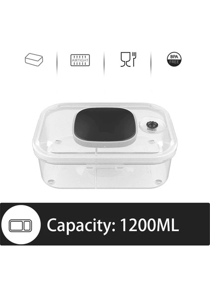 BLACK-1200ML Yemek Kabı 1200/800/600ML Hava Geçirmez Bento Kutusu Çocuklar Için Yetişkin 2 Bölmeli Okul Gıda Kabı Mikrodalga Bento Kutuları 1 Adet/takım (Yurt Dışından)
