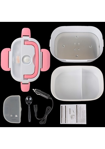 Pembe Araba Fişi Hızlı Isıtma Gıda Kabı Seyahat Araba Çalışma Isıtma Bento Kutusu Yemek Takımı 12V 220V Ab Tak Taşınabilir Elektrikli Isıtmalı Öğle Yemeği Kutusu (Yurt Dışından)