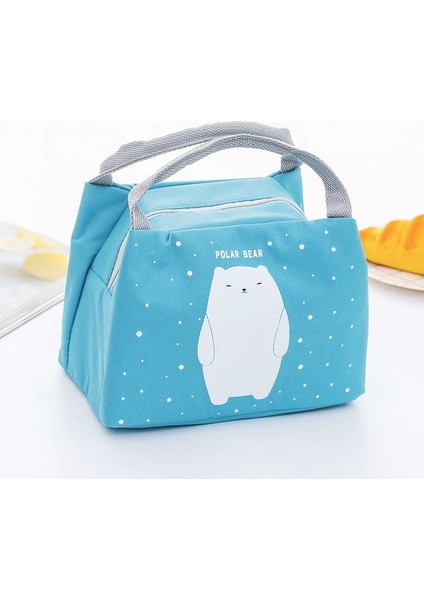Mavi B Karikatür Sevimli Öğle Yemeği Çantaları Kadınlar Için Kız Çocuk Çocuk Termal Yalıtımlı Yemek Kabı Tote Gıda Piknik Çantası Süt Şişesi Kese Çanta (Yurt Dışından)