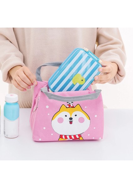 Mavi B Karikatür Sevimli Öğle Yemeği Çantaları Kadınlar Için Kız Çocuk Çocuk Termal Yalıtımlı Yemek Kabı Tote Gıda Piknik Çantası Süt Şişesi Kese Çanta (Yurt Dışından) indirimleri