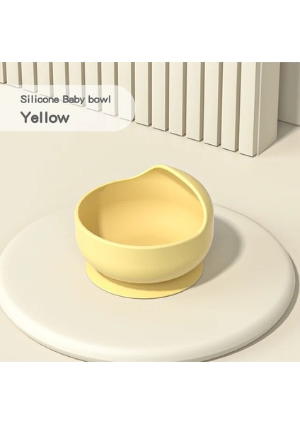 990YELLOW 1 2 Adet/takım Silikon Bebek Besleme Kase Sofra Çocuklar Için Su Geçirmez Vantuz Kaşıkla Çocuk Yemekleri Mutfak Bebek Şeyler (Yurt Dışından)