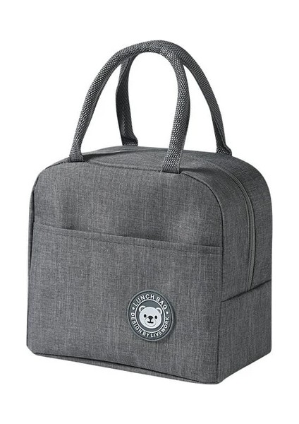 Gri Taşınabilir Bento Öğle Yemeği Çantası Alüminyum Folyo Yalıtım Gıda Saklama Çantası Yemek Kabı Kamp Okul Çocuk Isıtıcı Saklama Kutusu Mutfak (Yurt Dışından)