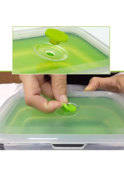 Bu 1200 ml 4 Adet/takım Silikon Dikdörtgen Yemek Kabı Katlanabilir Bento Kutusu Katlanır Gıda Kabı Kase 300/500/800/1200 ml Yemek Takımı (Yurt Dışından)