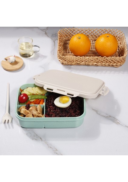 Yeşil Buğday Samanı Öğle Yemeği Kutusu Mikrodalga Sofra Öğrencileri Yetişkin Çok Izgaralar Öğle Yemeği Kutuları Yalıtım Taze Tutmak Sızdırmaz Saklama Kutusu (Yurt Dışından) fiyatları