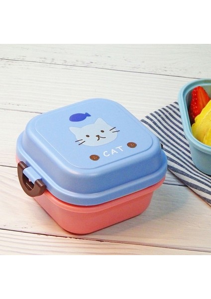 14X12.3X7.8CM Sevimli Bento Yemek Kabı Kawaii Çocuklar Için Okul Çocukları Japon Tarzı Anaokulu Çocuk Ekmek Sandviç Yiyecek Kutusu Plastik (Yurt Dışından)