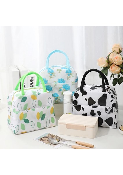 03 Öğle Yemeği Çantası Kolu Yalıtım Soğutucu Çanta Kadın Çocuk Öğle Yemeği Kutusu Piknik Seyahat Taşınabilir Gıda Depolama Kahvaltı Termal Gıda Çantası (Yurt Dışından) fırsatları
