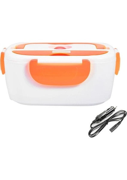 12 V Turuncu 1 Elektrikli Isıtma Gıda Sınıfı Konteyner 220V Veya 12V Bento Öğle Yemeği Kutusu Çocuklar Için Taşınabilir Isıtıcı 4 Toka Yemek Takımı Setleri/kablo Hattı (Yurt Dışından)