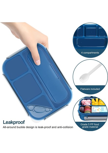 Pembe 1 Adet 1300 ml Yalıtımlı Yemek Kabı 4 Bölmeli Plastik Mikrodalgada Bento Kutusu Çocuklar Için Okul Gıda Kabı Vakum Şişeleri (Yurt Dışından) modelleri