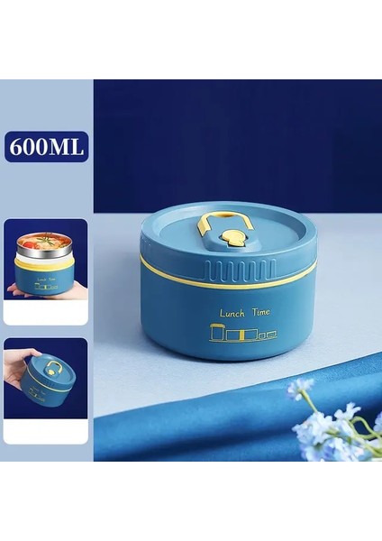 1 Kat E600ML Paslanmaz Çelik Vakum Termal Öğle Yemeği Kutusu Yalıtımlı Öğle Yemeği Çantası Gıda Isıtıcı Konteyner Termos Çorba Bardağı Bento Kutusu Çocuklar Için Öğrenci (Yurt Dışından)