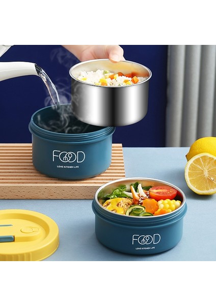 1 Kat E600ML Paslanmaz Çelik Vakum Termal Öğle Yemeği Kutusu Yalıtımlı Öğle Yemeği Çantası Gıda Isıtıcı Konteyner Termos Çorba Bardağı Bento Kutusu Çocuklar Için Öğrenci (Yurt Dışından)
