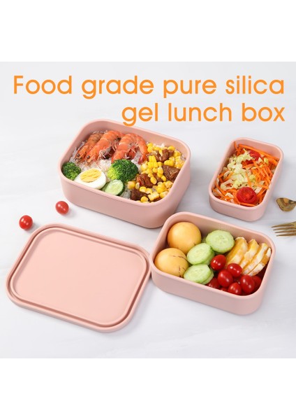 S-Pembe Silikon Bento Kutuları Öğle Yemeği Kabı, Yonghao Sızdırmaz Öğle Yemeği Kabı, Bpa Içermeyen, Bulaşık Makinesinde Yıkanabilir (Yurt Dışından)
