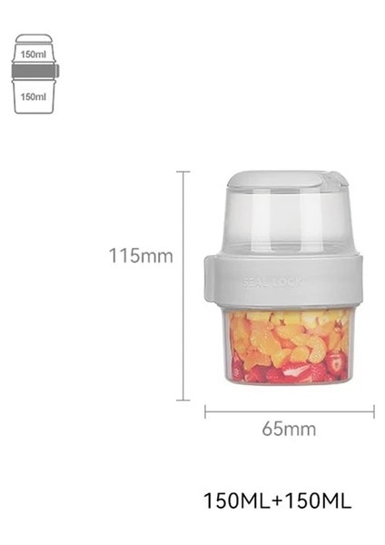 WT300 Taşınabilir Iki Katmanlı Bardak Konteyner Bardak Kapağı Tuppers Gıda Konik Kase Kahvaltı Bardak Tahıl Fındık Yoğurt Salata Bardak Konteyner Seti (Yurt Dışından)