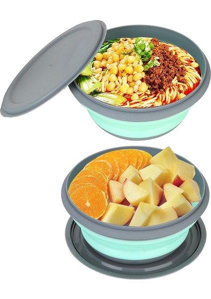 Yeşil Katlanır Öğle Yemeği Kutusu Gıda Kabı 3 Adet/takım Sofra Seti Kase Setleri Taşınabilir Katlanabilir Salata Kasesi Silikon Kapaklı Katlanır Kase (Yurt Dışından) fiyatları