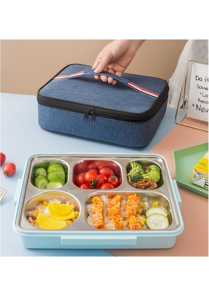 Gri Yalıtımlı Öğle Yemeği Kutusu Erkek Kadın Seyahat Taşınabilir Kamp Piknik Çantası, Oxford Kumaş + Alüminyum Folyo Soğuk Gıda Soğutucu Termal Çanta Çanta (Yurt Dışından) fırsatları