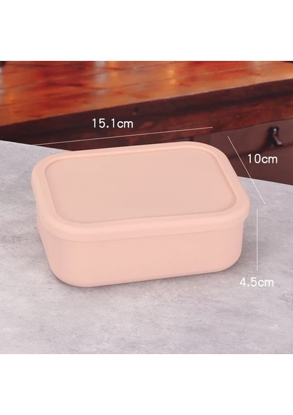 YH-PINK-300ML 1 Silikon Bento Kutusu 3 Bölmeli Yetişkin Öğle Yemeği Kutusu Bento Konteynerleri Okul Iş Seyahati Için Kapaklı Gıda Saklama Kutusu Konteyner (Yurt Dışından)