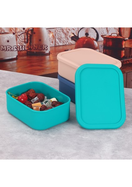 YH-PINK-300ML 1 Silikon Bento Kutusu 3 Bölmeli Yetişkin Öğle Yemeği Kutusu Bento Konteynerleri Okul Iş Seyahati Için Kapaklı Gıda Saklama Kutusu Konteyner (Yurt Dışından)