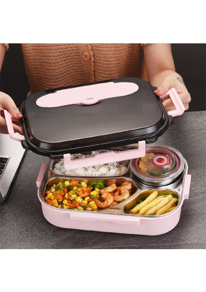 Bej 900ML Plastik 304 Paslanmaz Çelik Öğle Yemeği Kutusu Bento Kutusu Çocuklar Için Çorba Kasesi Kaşık ve Yemek Çubukları ile Öğle Yemeği Konteyneri Gıda Saklama Kutusu (Yurt Dışından) fiyatları