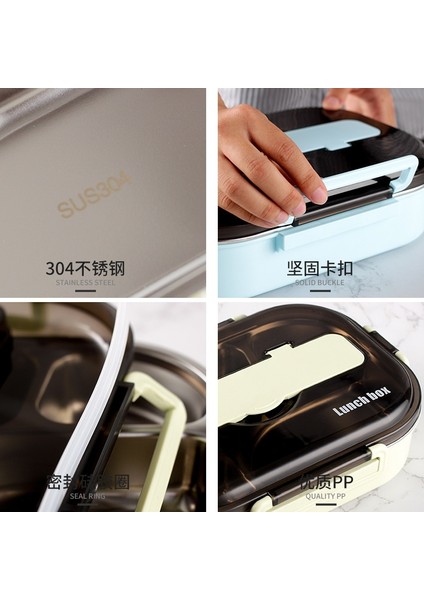 Bej 900ML Plastik 304 Paslanmaz Çelik Öğle Yemeği Kutusu Bento Kutusu Çocuklar Için Çorba Kasesi Kaşık ve Yemek Çubukları ile Öğle Yemeği Konteyneri Gıda Saklama Kutusu (Yurt Dışından) indirimleri